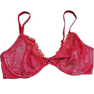 Victoria Secret Red Very Sexy Unlined plunge Bra 36D
